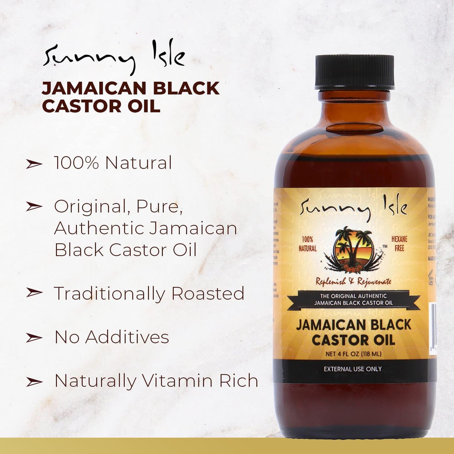 Jamaican Black Castor Oil 4Oz | 100% Natural for Hair, Scalp and Skin Care