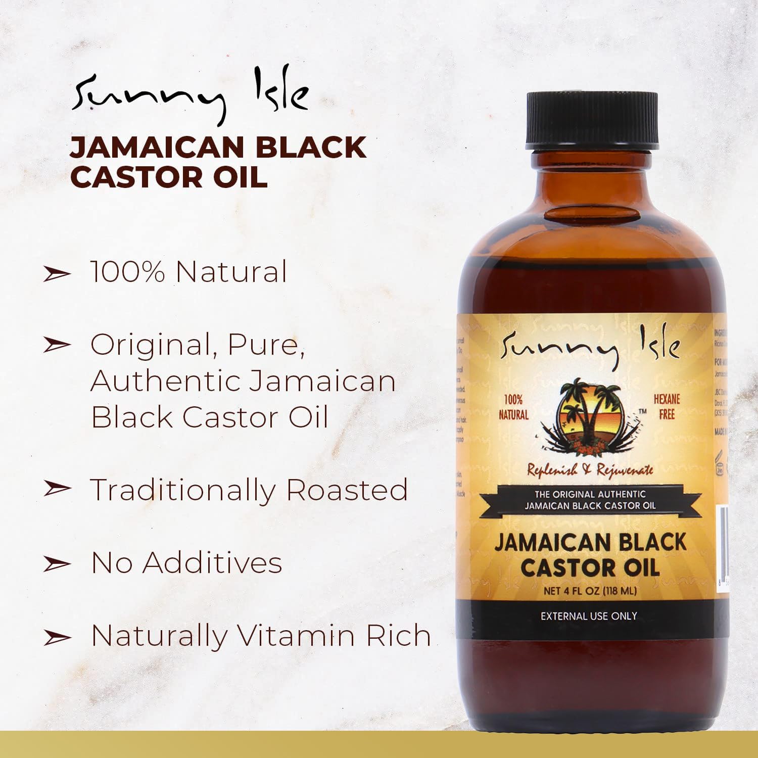 Jamaican Black Castor Oil 4Oz | 100% Natural for Hair, Scalp and Skin Care